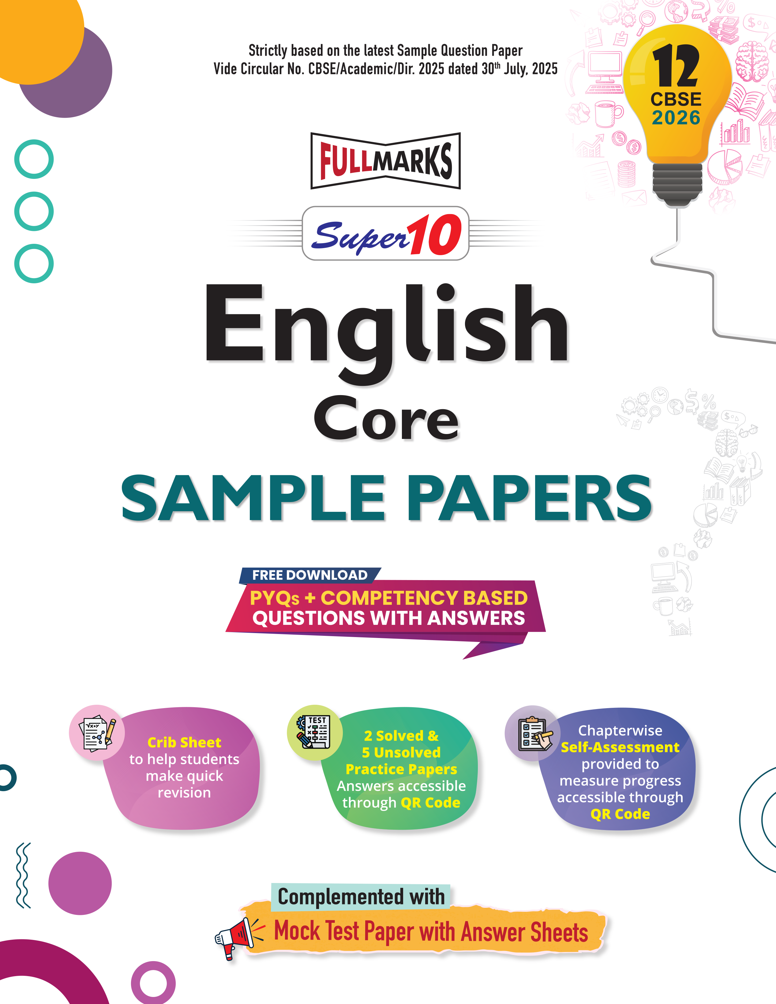 Full Marks Super 10 Sample Paper Combo of 3 for Class 12 – Physics + Chemistry + English Core | Latest Sample Papers for CBSE 2026 Exam