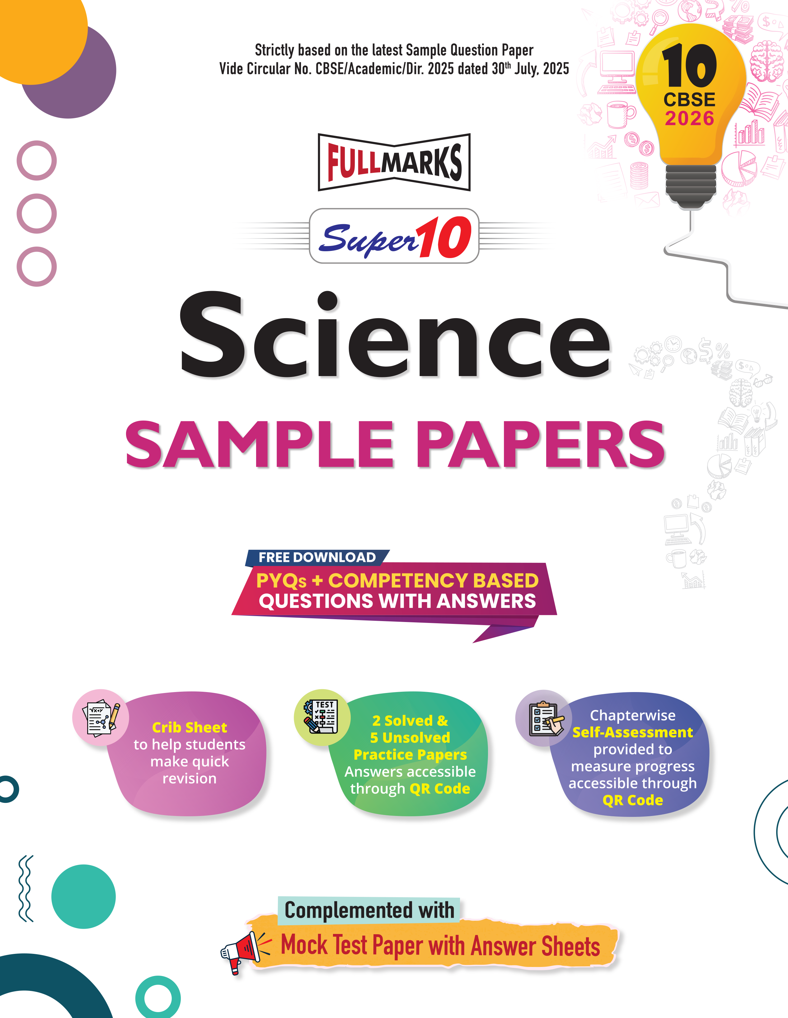 Full Marks Super 10 Sample Paper Combo of 3 for Class 10 – English Communicative + Science + Social Science | Latest Sample Papers for CBSE 2026 Exam