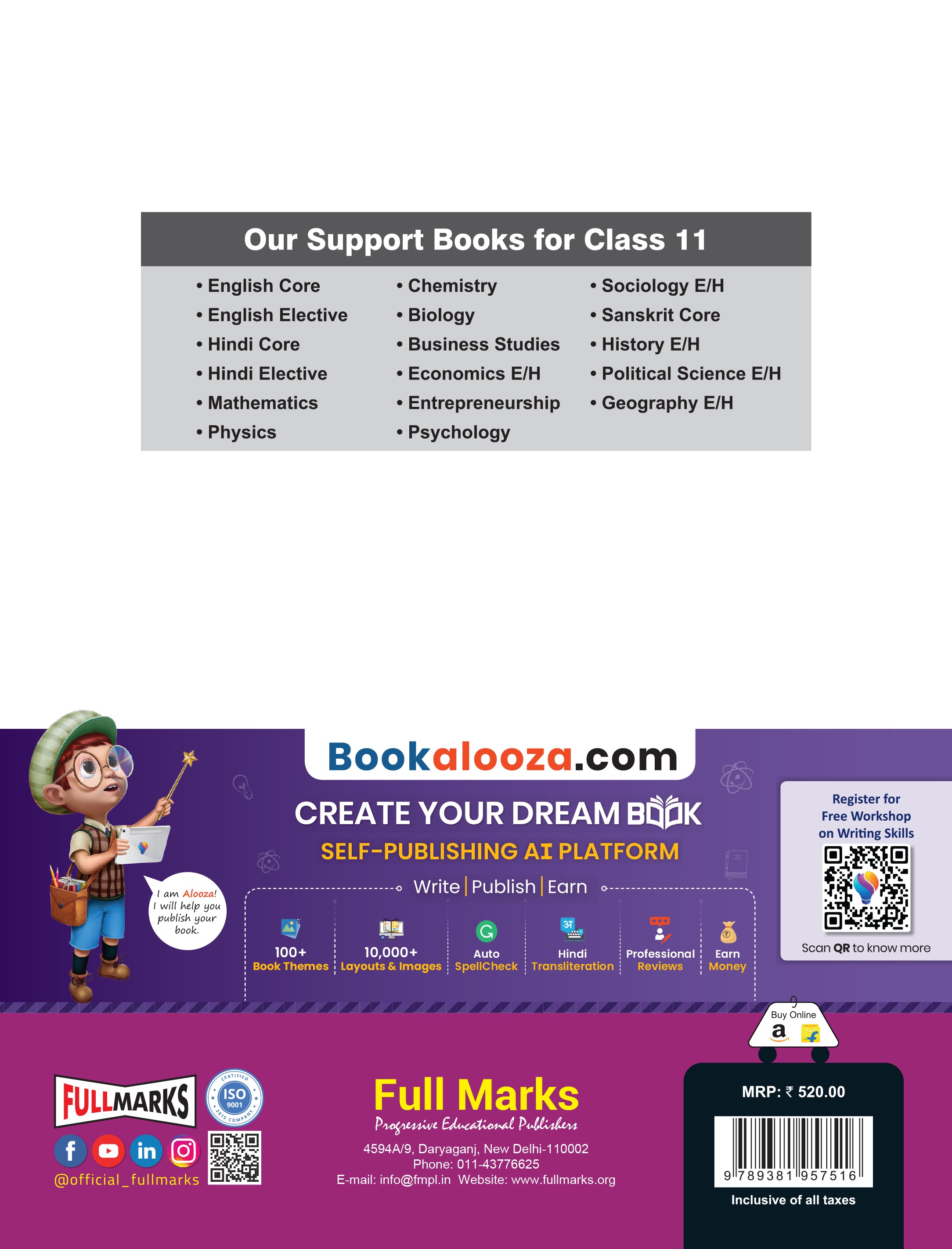 Full Marks Chemistry Complete Study Material Class 11 | Based on Latest NCERT Textbook Chemistry (Part 1 & 2) and CBSE Syllabus | Includes Chapterwise Summary, Solved Q/A, Practice Papers and More