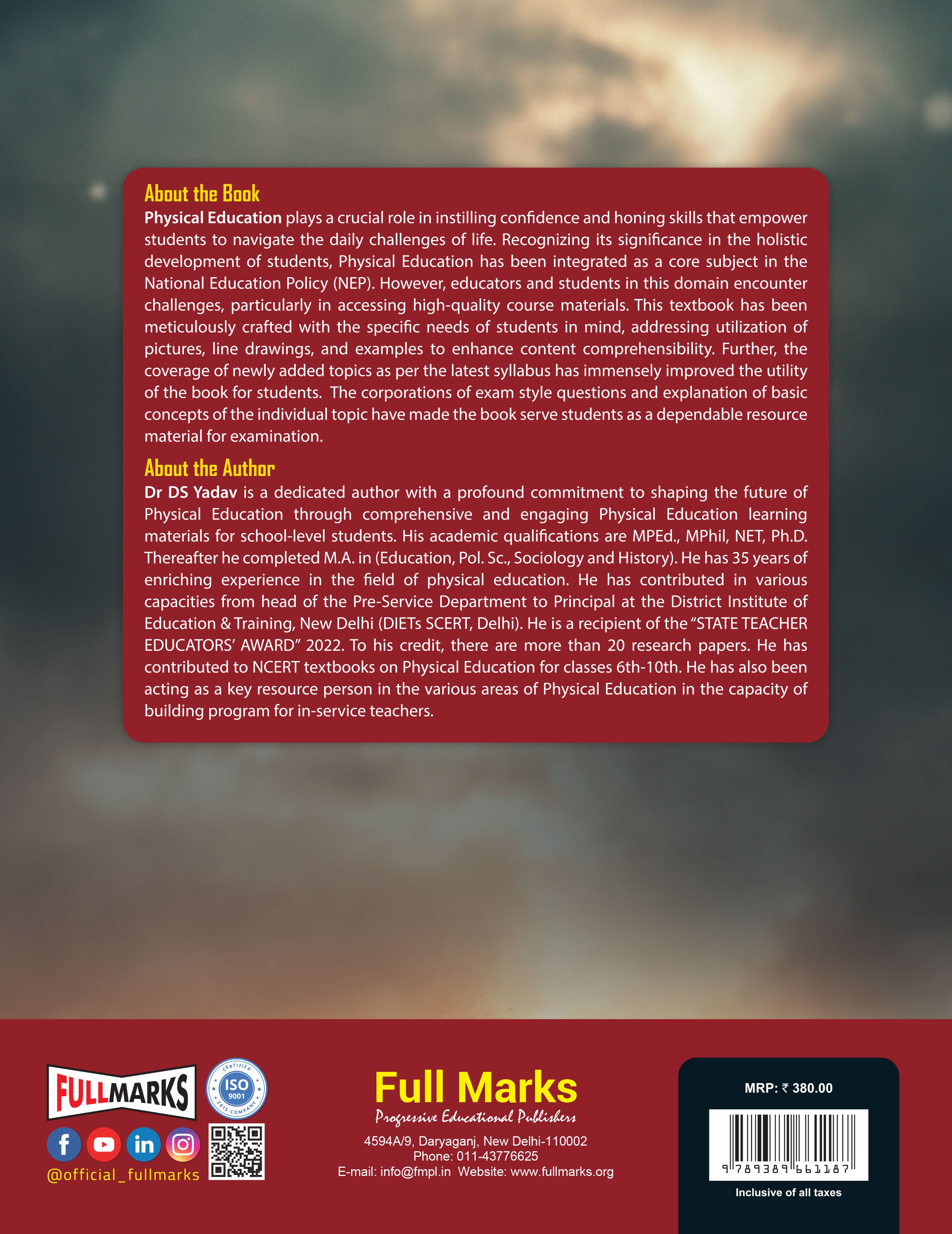 Full Marks Physical Education Textbook for Class 11 | Based on the Latest CBSE Syllabus | Subject Code 048