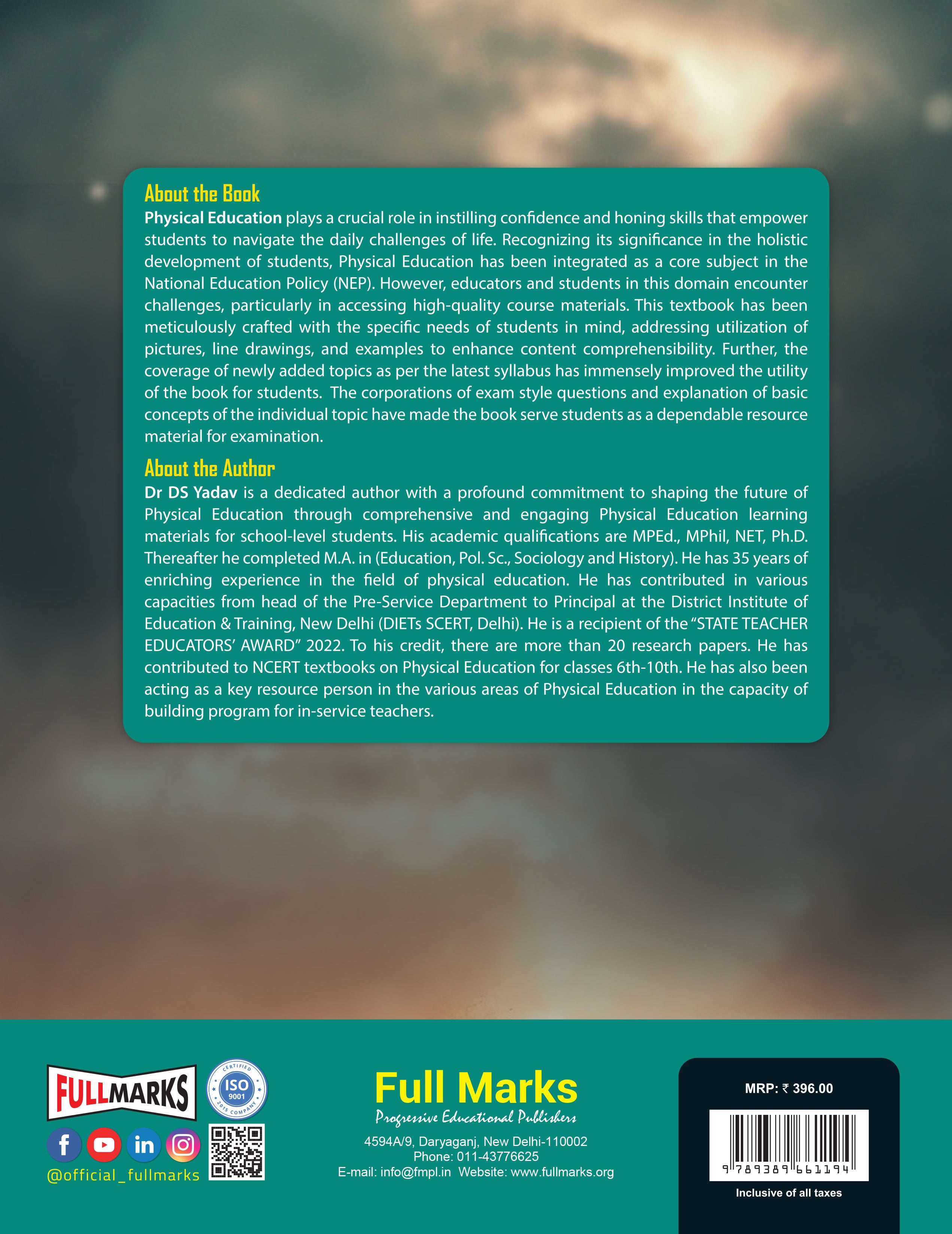 Full Marks Physical Education Textbook for Class 12 | Based on the Latest CBSE Syllabus | Subject Code 048