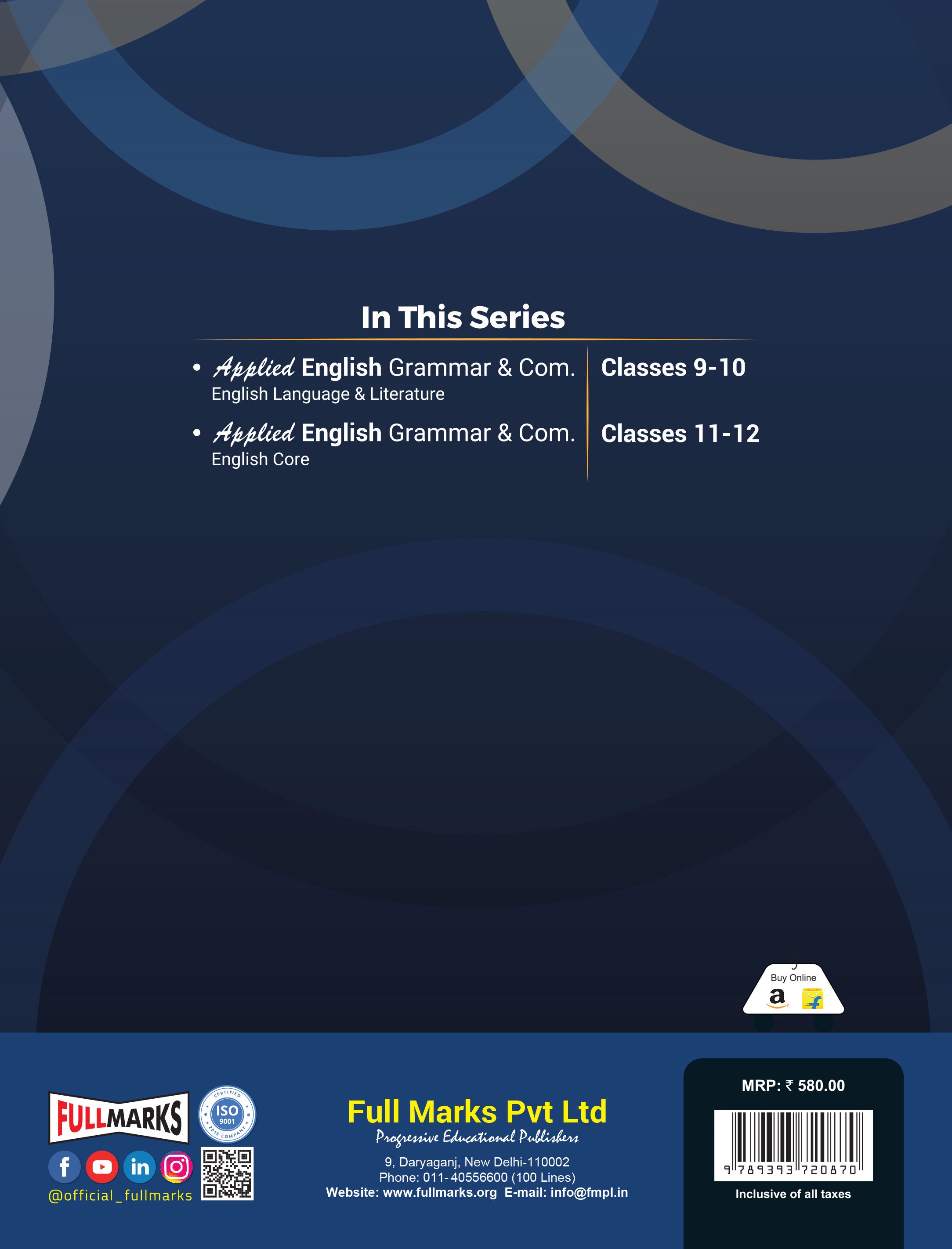 Full Marks Applied English Grammar & Composition Textbook for Class 11 & 12 | Based on latest CBSE Syllabus