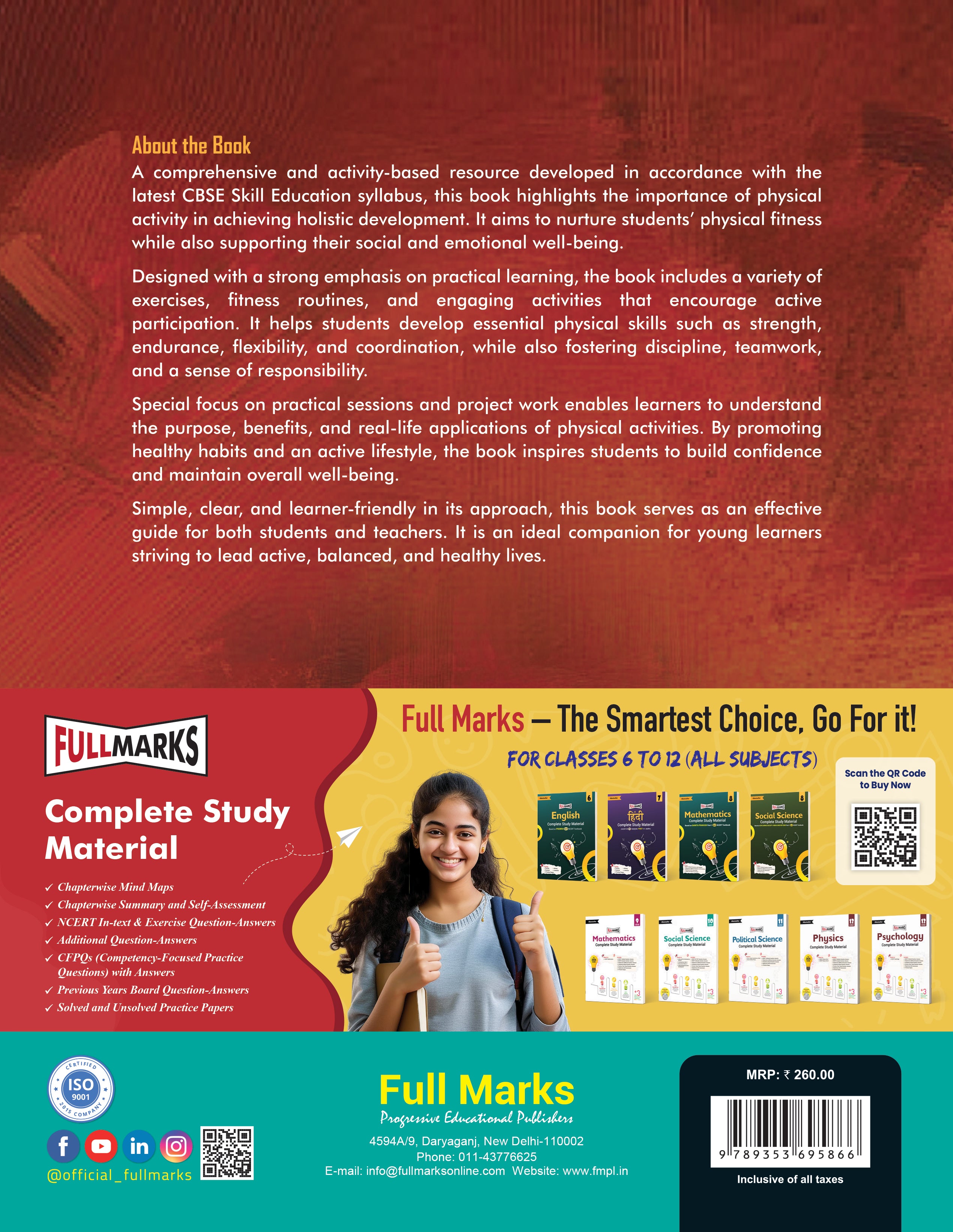 Full Marks Skill Education Physical Activity Trainer Practicals & Project Works for Class 10 | As per Latest CBSE Syllabus | Subject Code 418