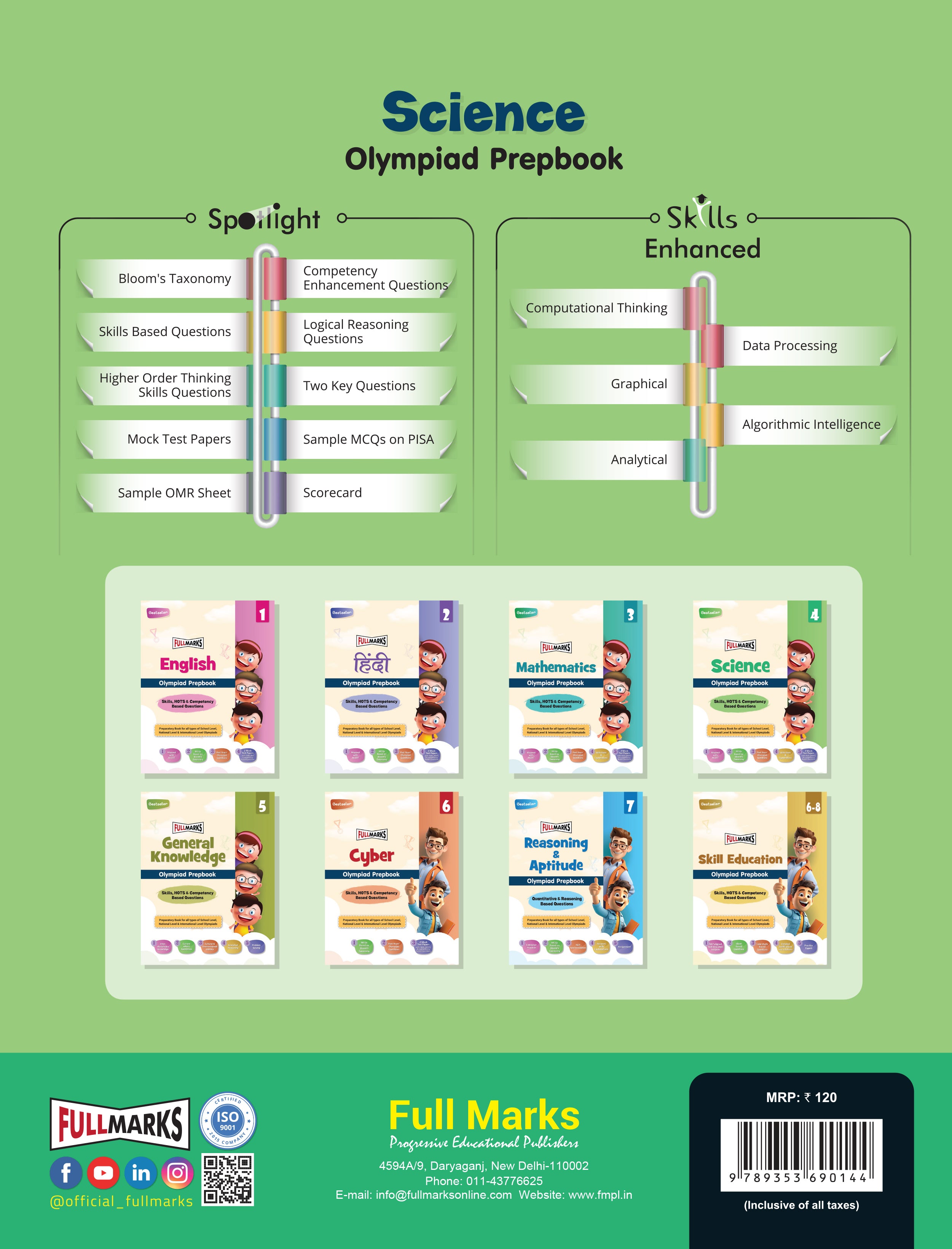 Full Marks Science SLE Olympiad Prepbook for Class 7 | Based on New NCERT Textbook CURIOSITY | Aligned with Bloom's Taxonomy, HOTS, and Model Test Papers | Ideal for 2026 & 2027 Olympiads