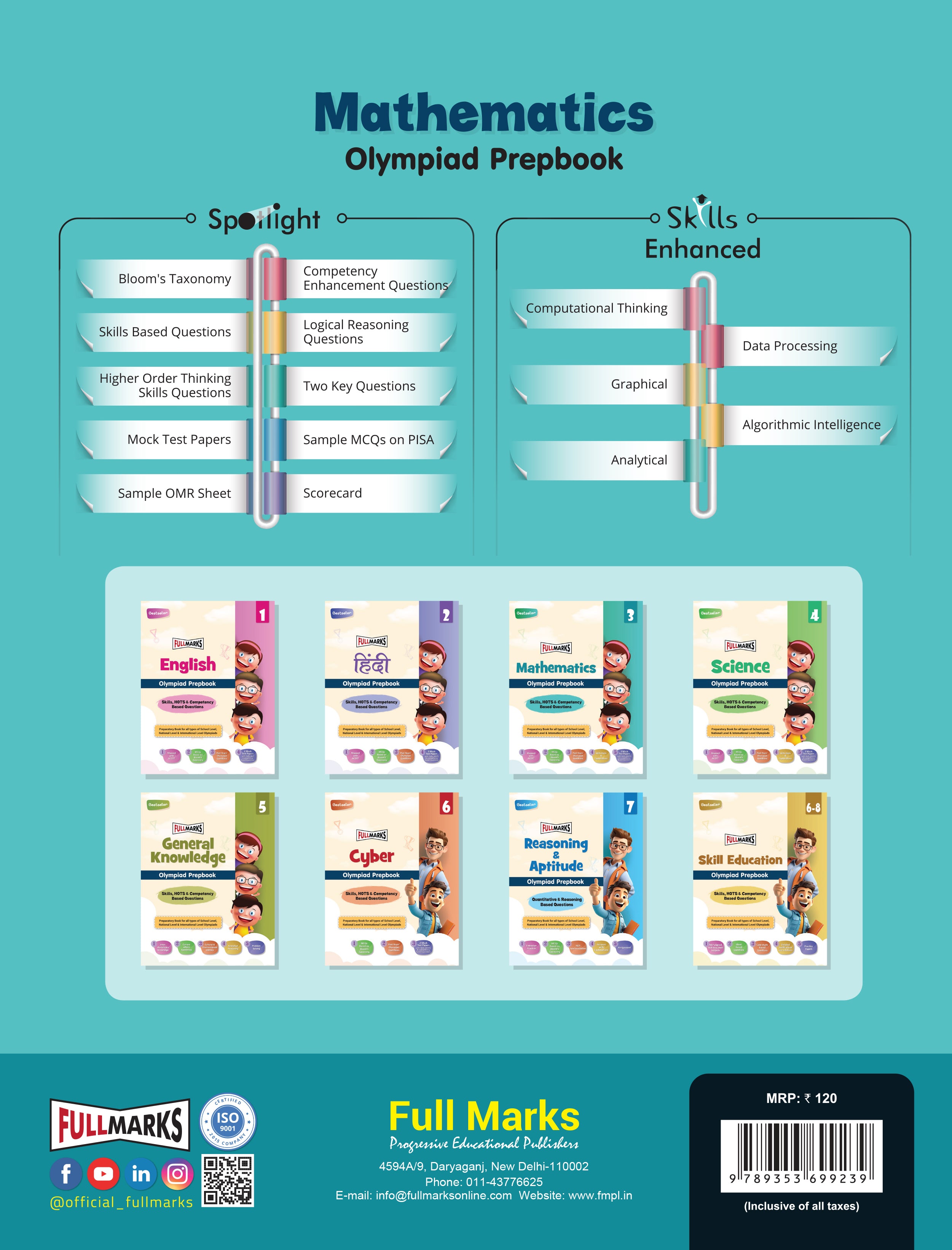 Full Marks Mathematics SLE Olympiad Prepbook for Class 6 | Based on New NCERT Textbook GANITA PRAKASH | Aligned with Bloom's Taxonomy, HOTS, and Model Test Papers | Ideal for 2026 & 2027 Olympiads
