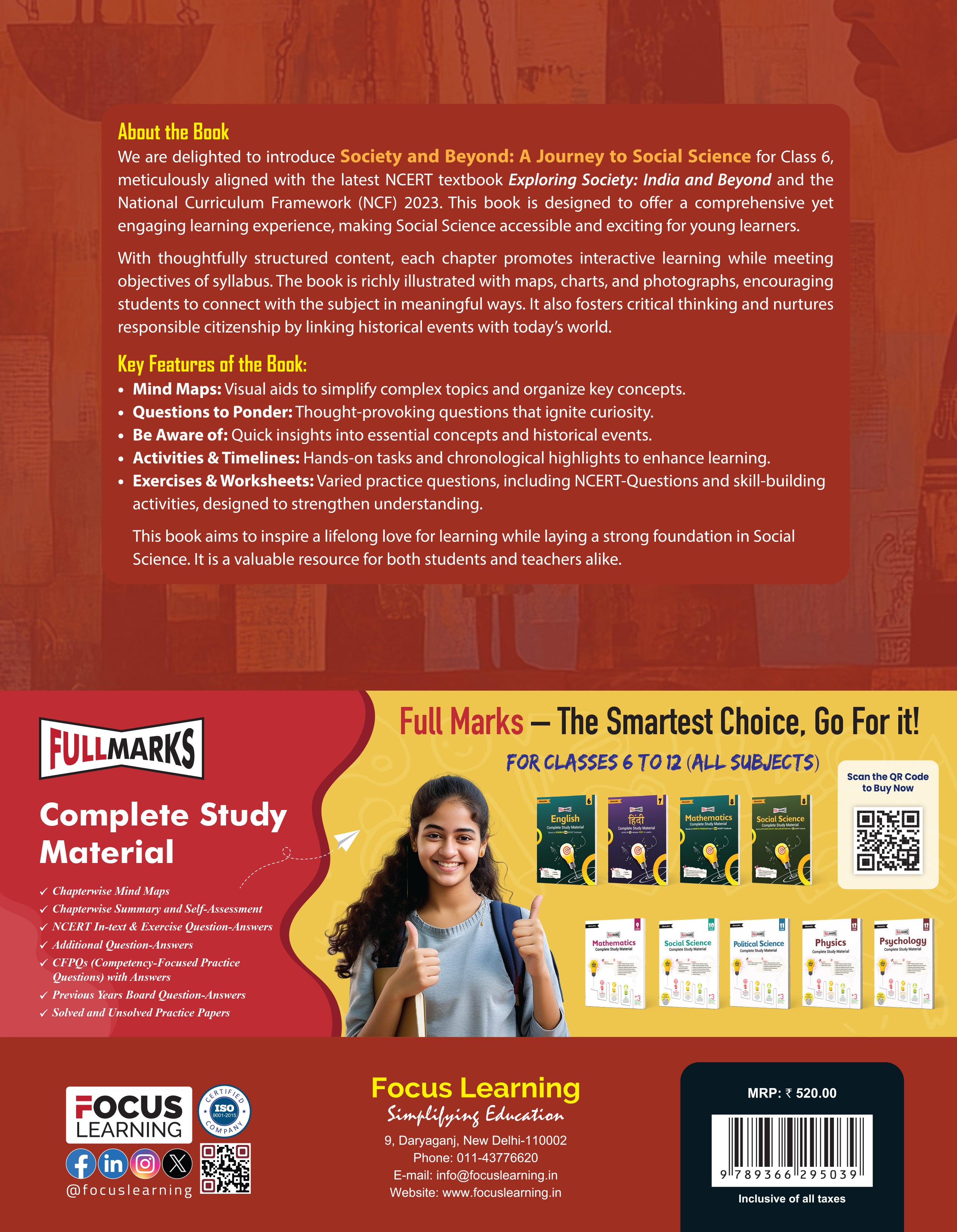 Focus Learning Society & Beyond Ver. 1 for Class 6 | Based on New NCERT Textbook Our Exploring Society| In Accordance with NCF 2023