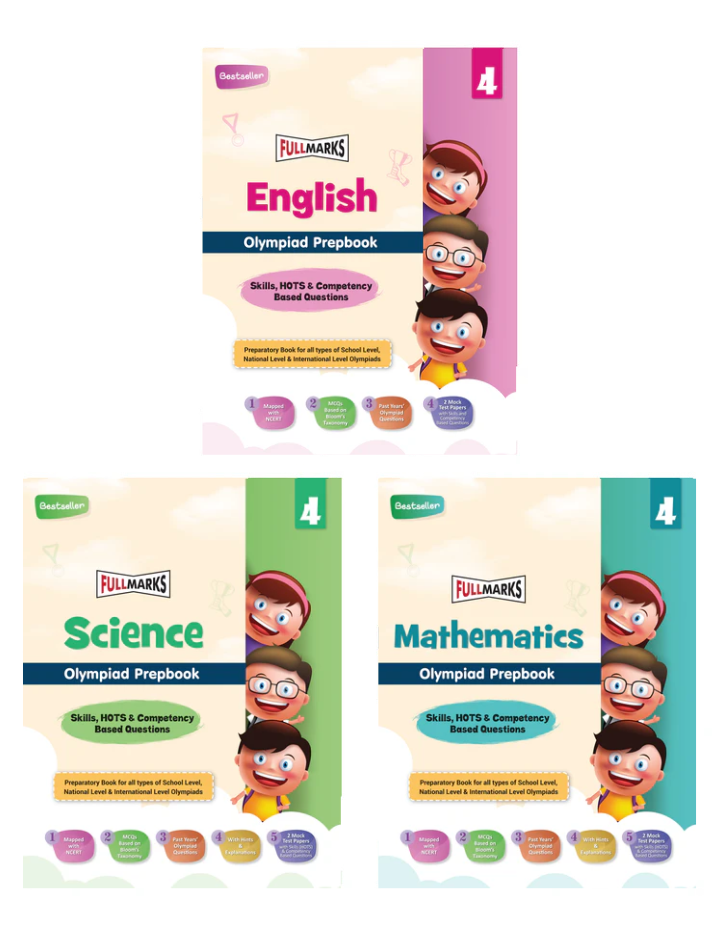 Olympiad Combo (Math, English & Science) Books for Class 4