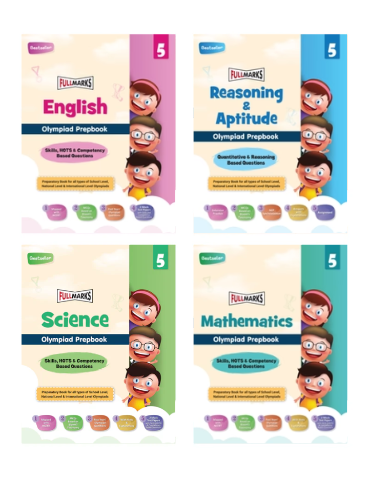 Olympiad Combo (Math, English, Science & Reasoning) Books for Class 5