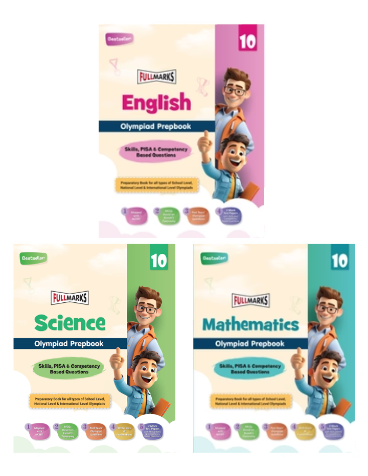 Olympiad Combo (Math, English & Science) Books for Class 10