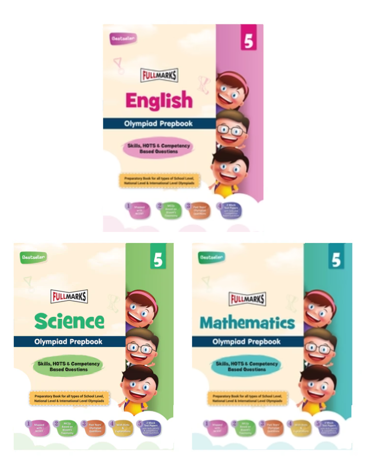 Olympiad Combo (Math, English & Science) Books for Class 5