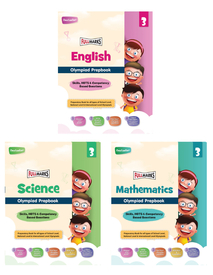 Olympiad Combo (Math, English & Science) Books for Class 3