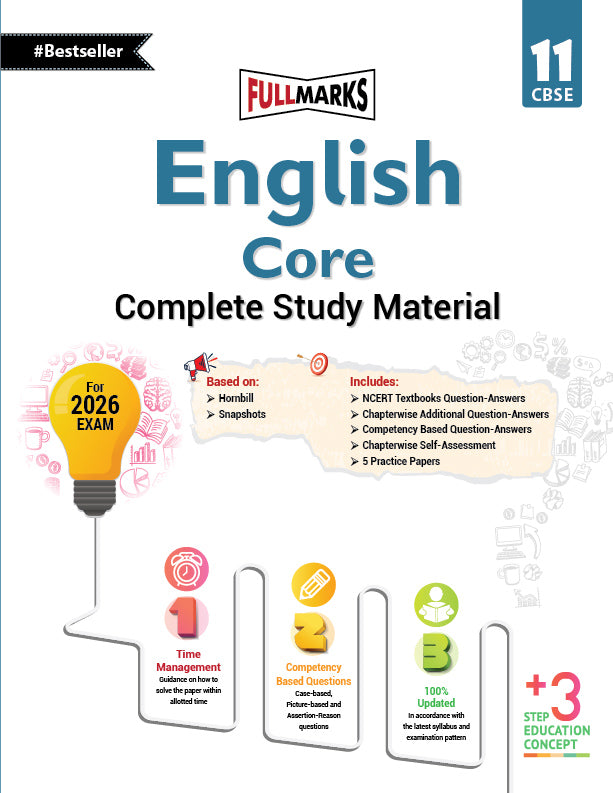 Full Marks English Core Complete Study Material Class 11 | Based on Hornbill, Snapshots | Includes Chapterwise Summary, Solved Q/A, Practice Papers and More