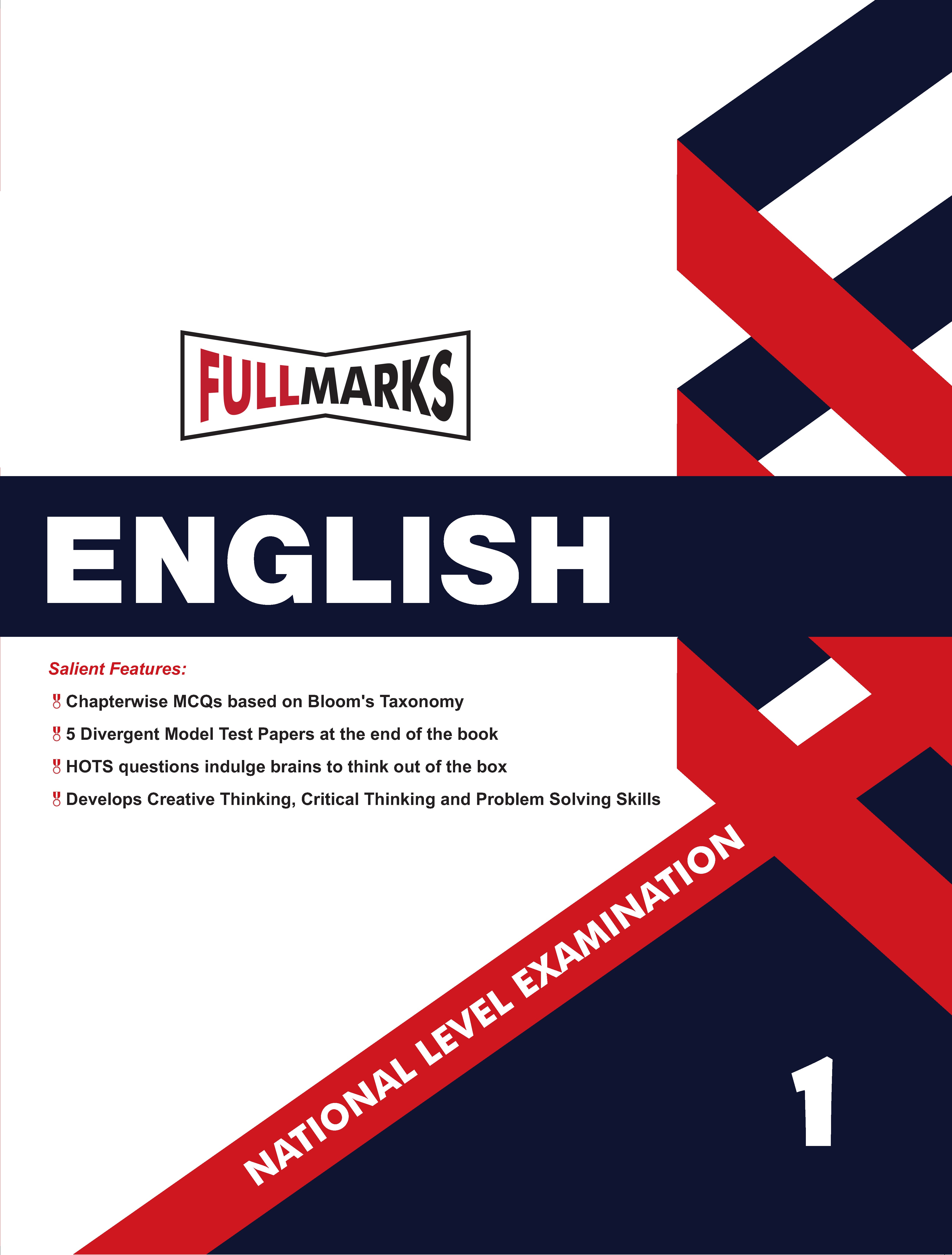 Full Marks English NLE Olympiad Prep Book for Class 1: Aligned with Bloom's Taxonomy, NCERT Syllabus, HOTS, and Model Test Papers | Strengthens Problem-Solving Skills | Ideal for 2025 & 2026 Olympiads