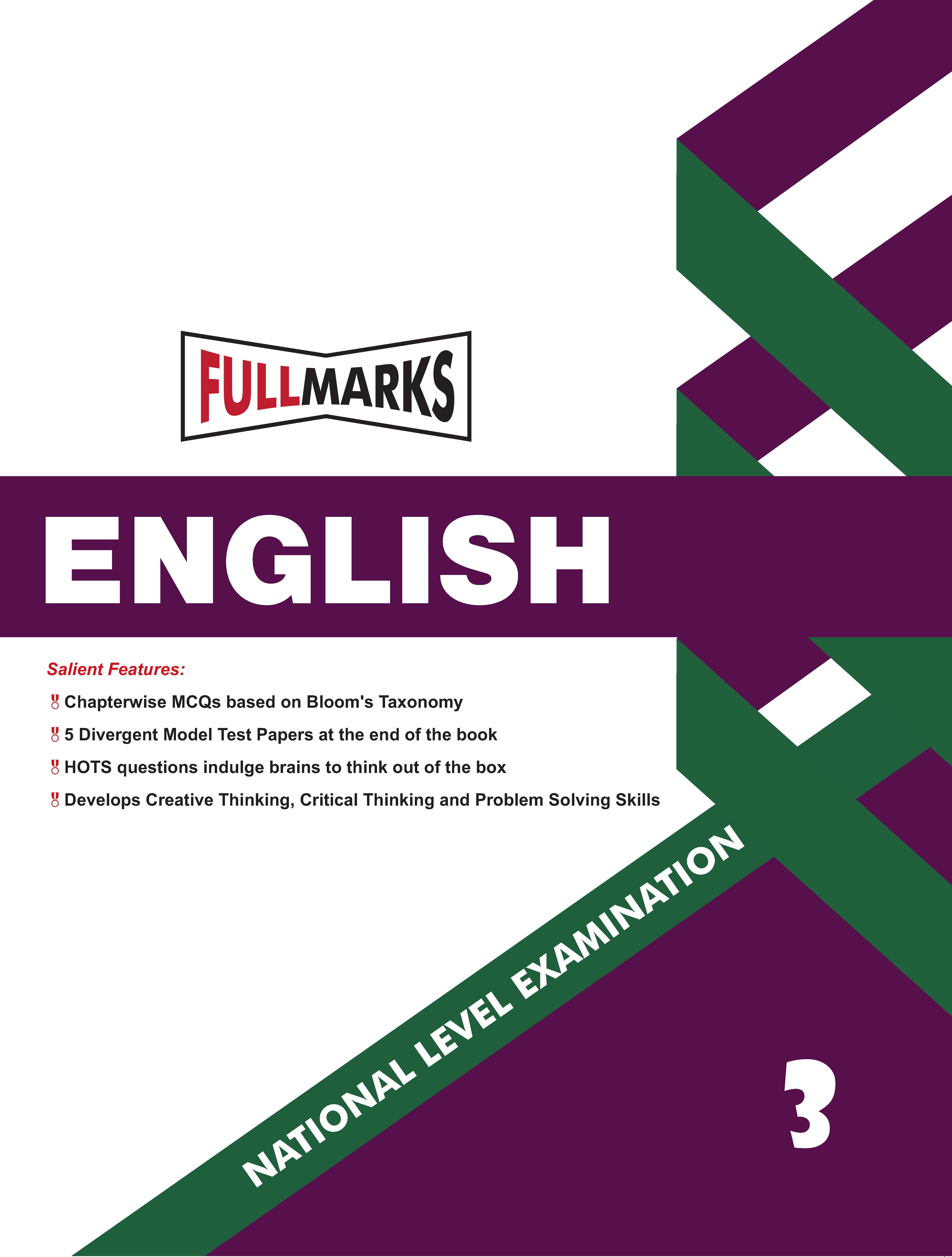 Full Marks English NLE Olympiad Prep Book for Class 3: Aligned with Bloom's Taxonomy, NCERT Syllabus, HOTS, and Model Test Papers | Strengthens Problem-Solving Skills | Ideal for 2025 & 2026 Olympiads