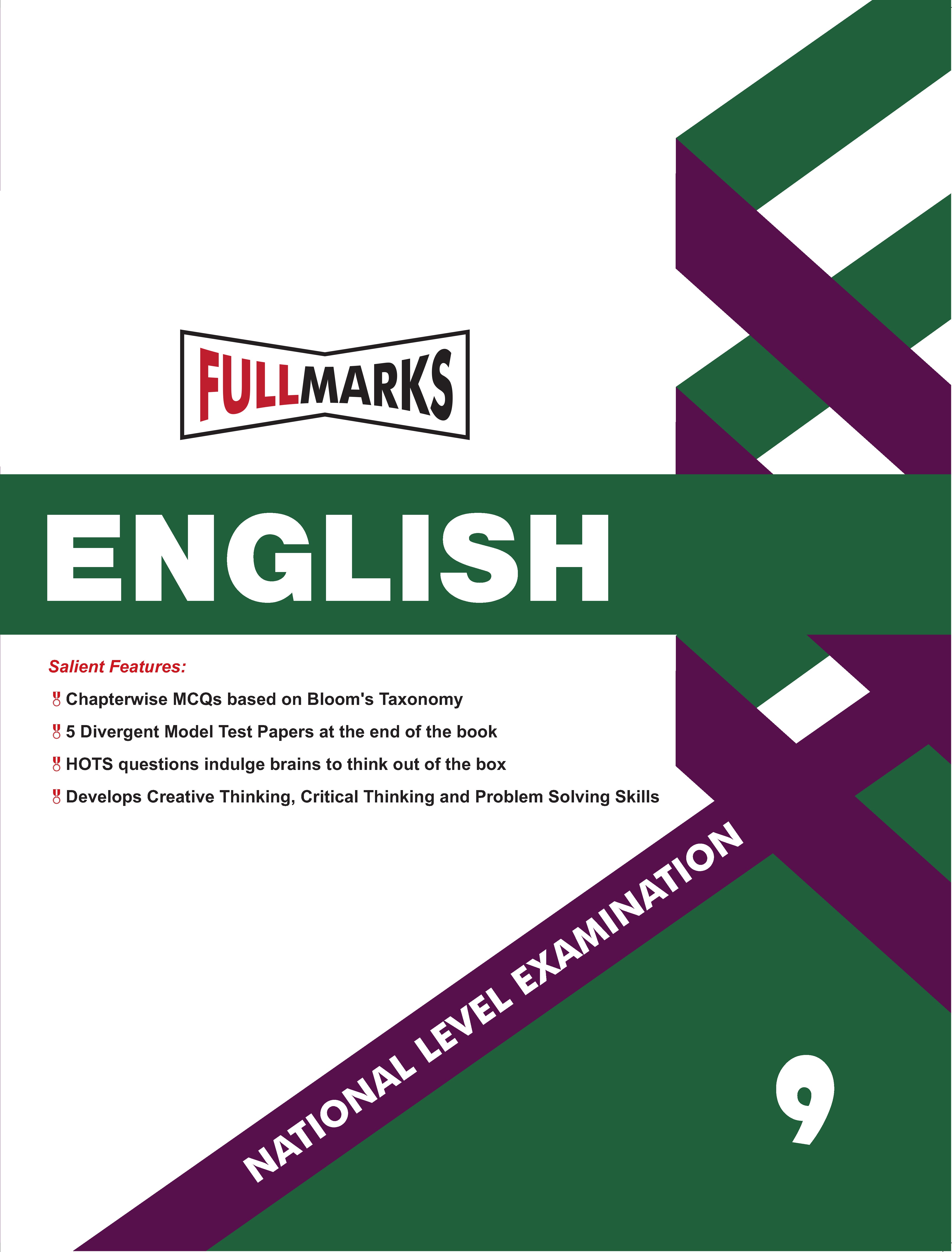 Full Marks English NLE Olympiad Prep Book for Class 9: Aligned with Bloom's Taxonomy, NCERT Syllabus, HOTS, and Model Test Papers | Strengthens Problem-Solving Skills | Ideal for 2025 & 2026 Olympiads
