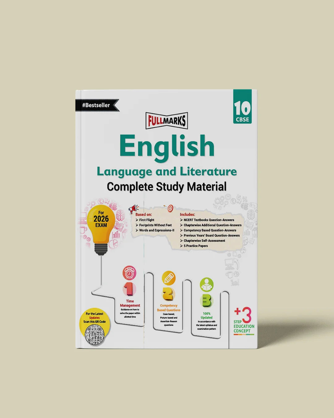 Full Marks English Language & Literature Complete Study Material Class 10 | Based on First Flight, Footprints Without Feets, Words and Expressions-II | Includes Chapterwise Summary, Solved Q/A, Practice Papers and More