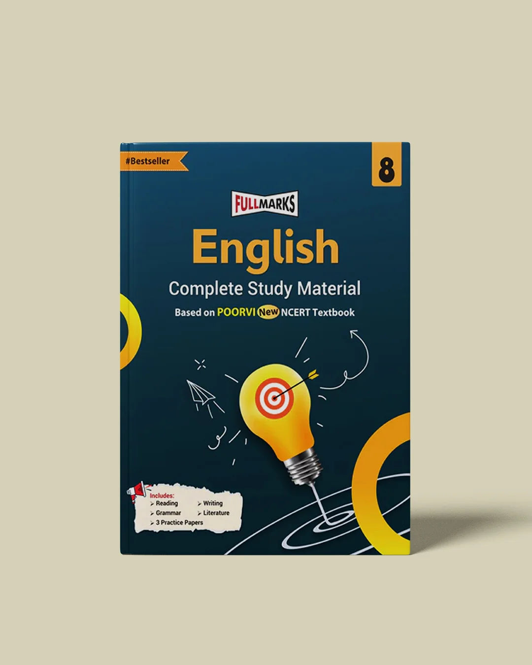 Full Marks English Complete Study Material Class 8 | Based on New NCERT Textbook POORVI and CBSE Syllabus | Includes Chapterwise Summary, Solved Q/A, Practice Papers and More
