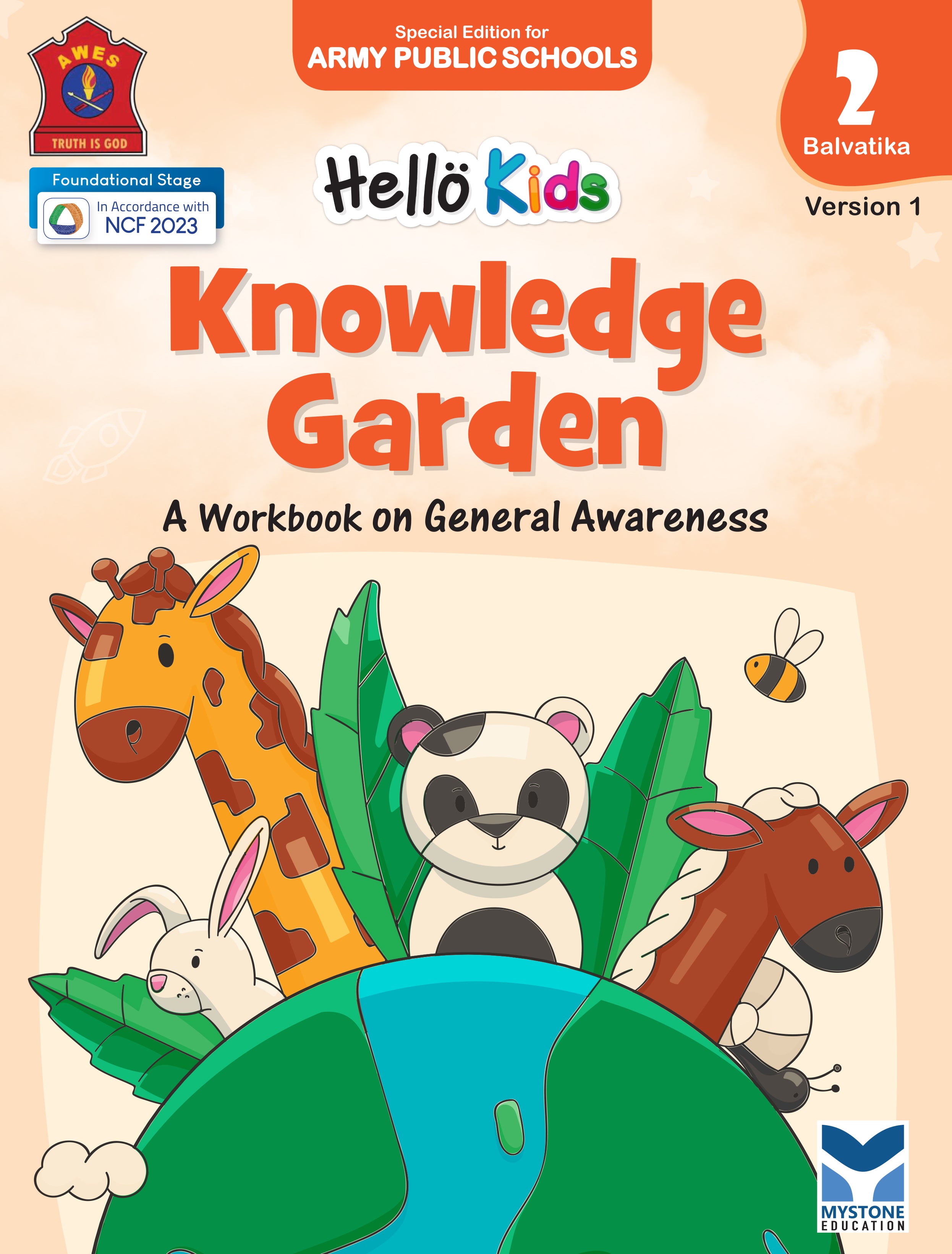 Mystone Education Hello Kids Knowledge Garden Workbook for Balvatika 2 (LKG) | A Workbook on General Awareness | Special Edition for Army Public Schools