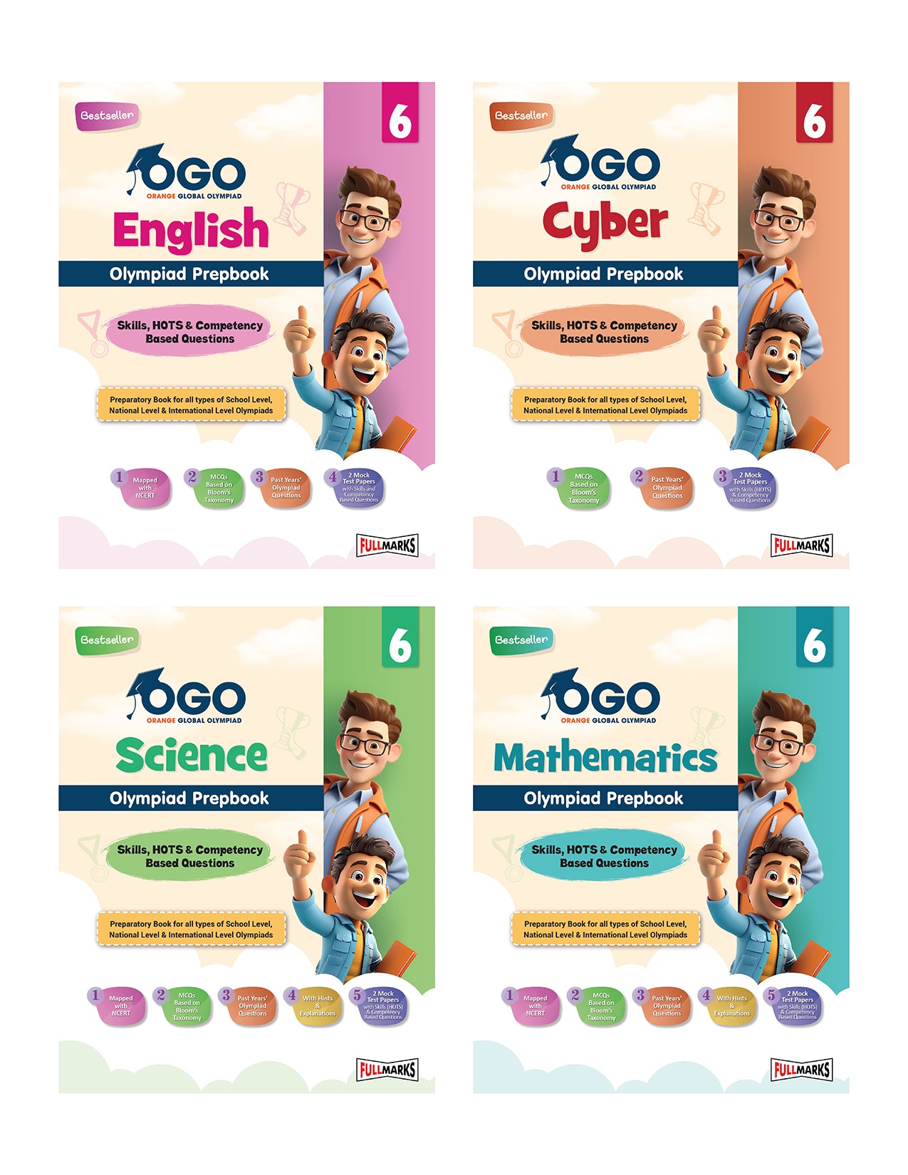 Olympiad Combo (Math, English, Cyber & Science) - Class 6 - Full Marks