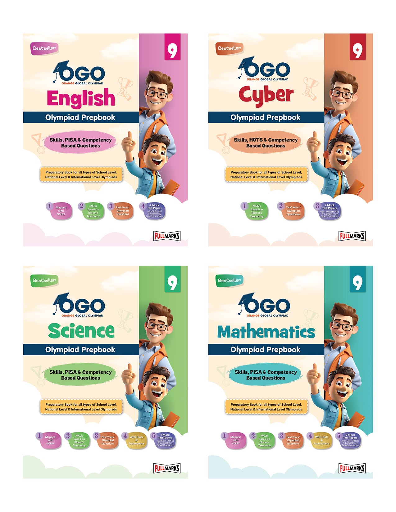 Olympiad Combo (Math, English, Cyber & Science) - Class 9 - Full Marks