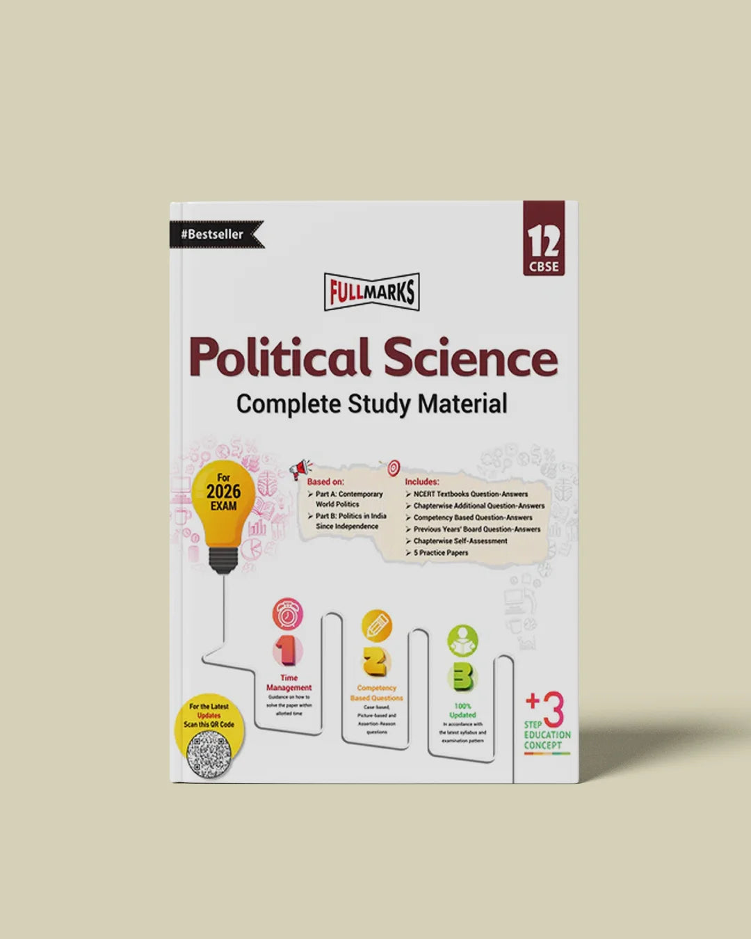 Full Marks Political Science Complete Study Material Class 12 | Based on Part A: Contemporary World Politics, Part B: Politics in India Since Independence | Includes Chapterwise Summary, Solved Q/A, Practice Papers and More