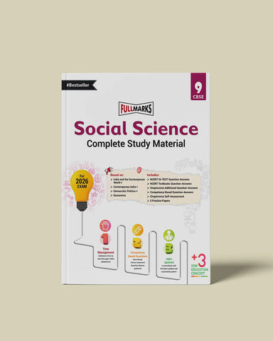 Full Marks Social Science Complete Study Material Class 9 | Based on India and the Contemporary World-I, Contemporary India-I, Democratic Politics-I, Economics | Includes Chapterwise Summary, Solved Q/A, Practice Papers and More