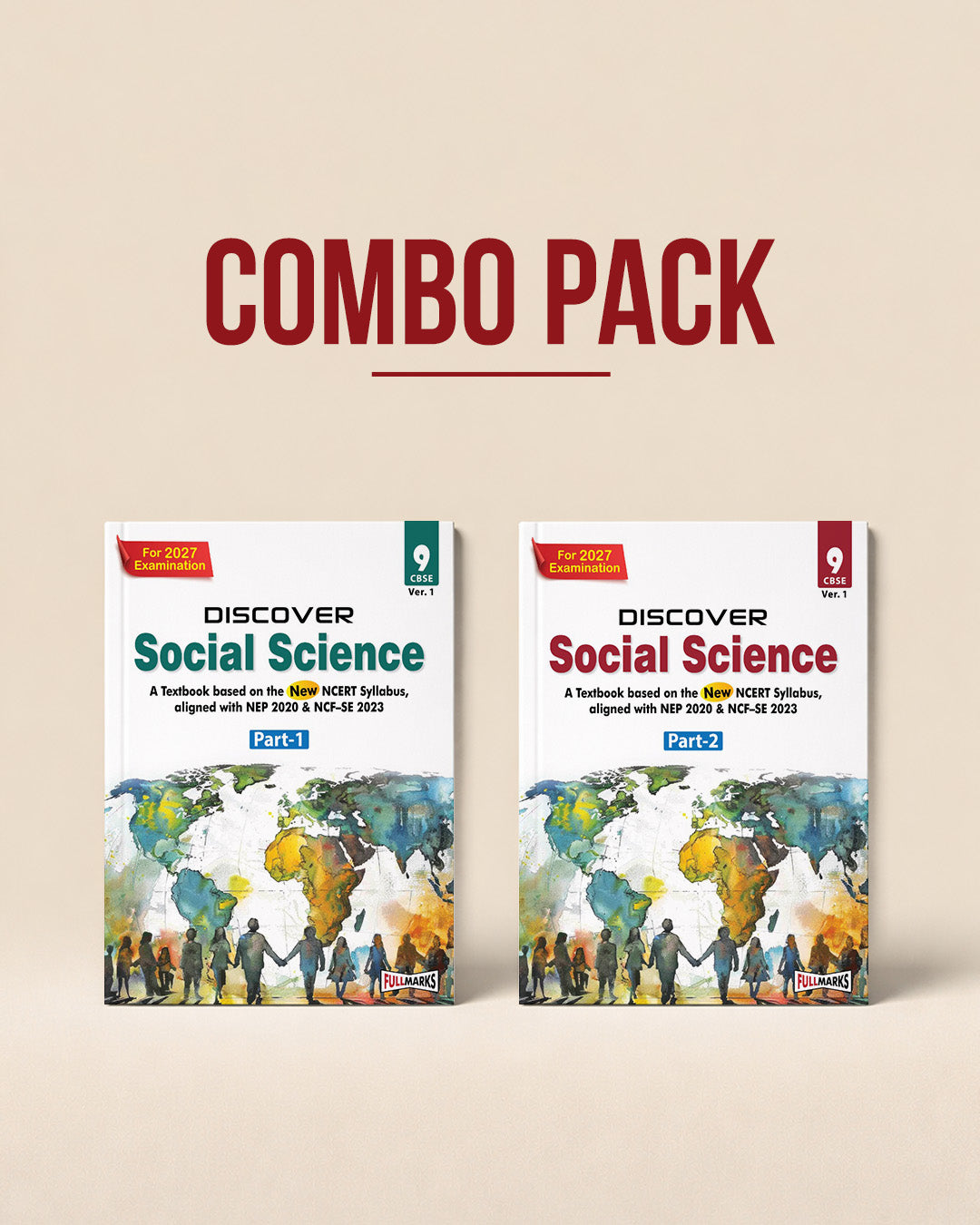 Full Marks Discover Textbook Combo of 2 for Class 9 – Social Science Part-1 + Social Science Part-2 | For March 2027 Examination