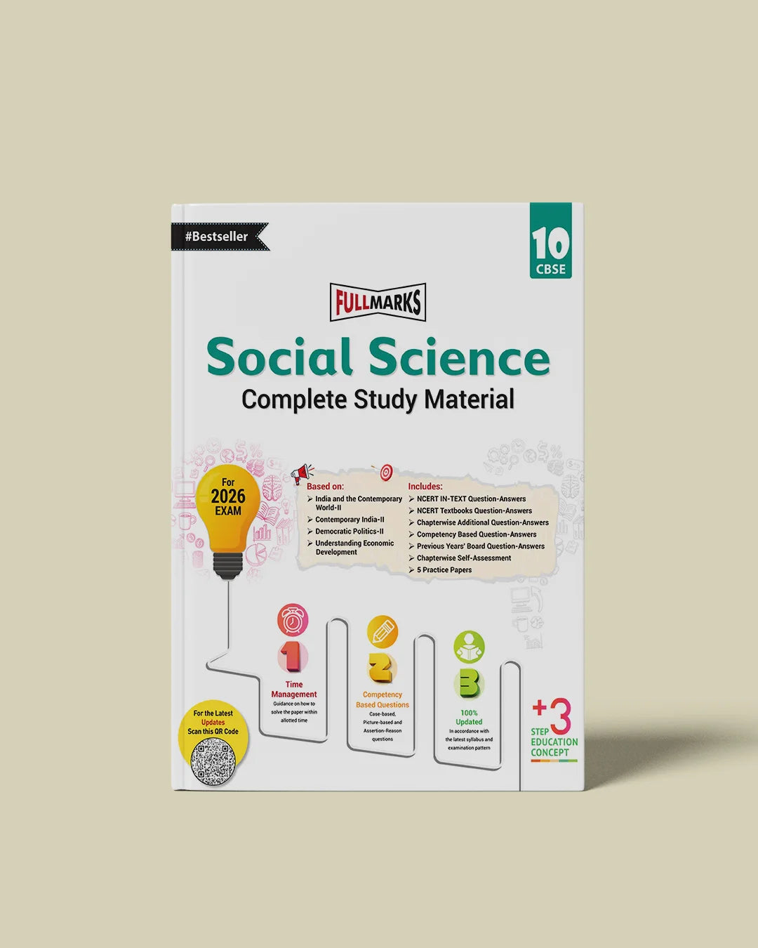 Full Marks Social Science Complete Study Material Class 10 | Based on India and the Contemporary World-II, Contemporary India-II, Democratic Politics-II, Understanding Economic Development | Covers Chapterwise Summary, Solved Q/A, Practice Papers and More