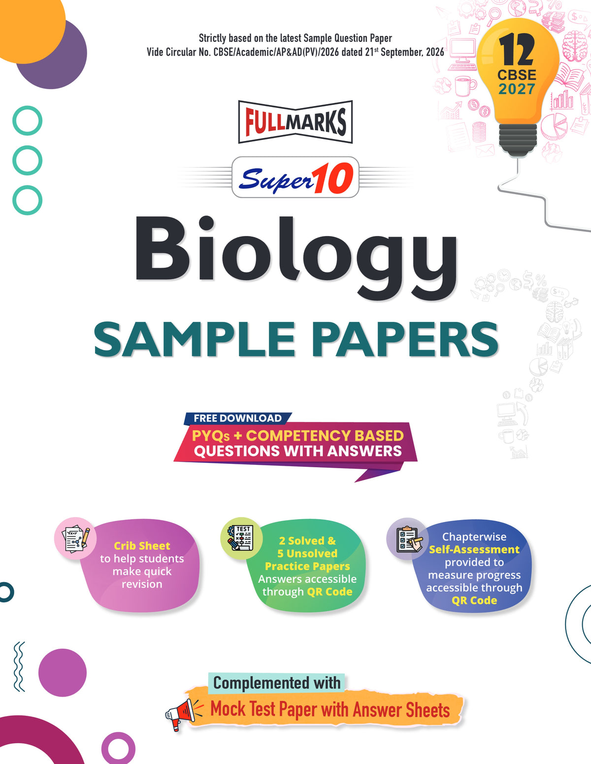 Full Marks Super10 Biology Sample Paper Class 12 – for CBSE 2027 Exams | Based on Latest CBSE Guidelines | Competency-Based Questions, PYQs, Practice Papers, Crib Sheet & Self-Assessment Tools