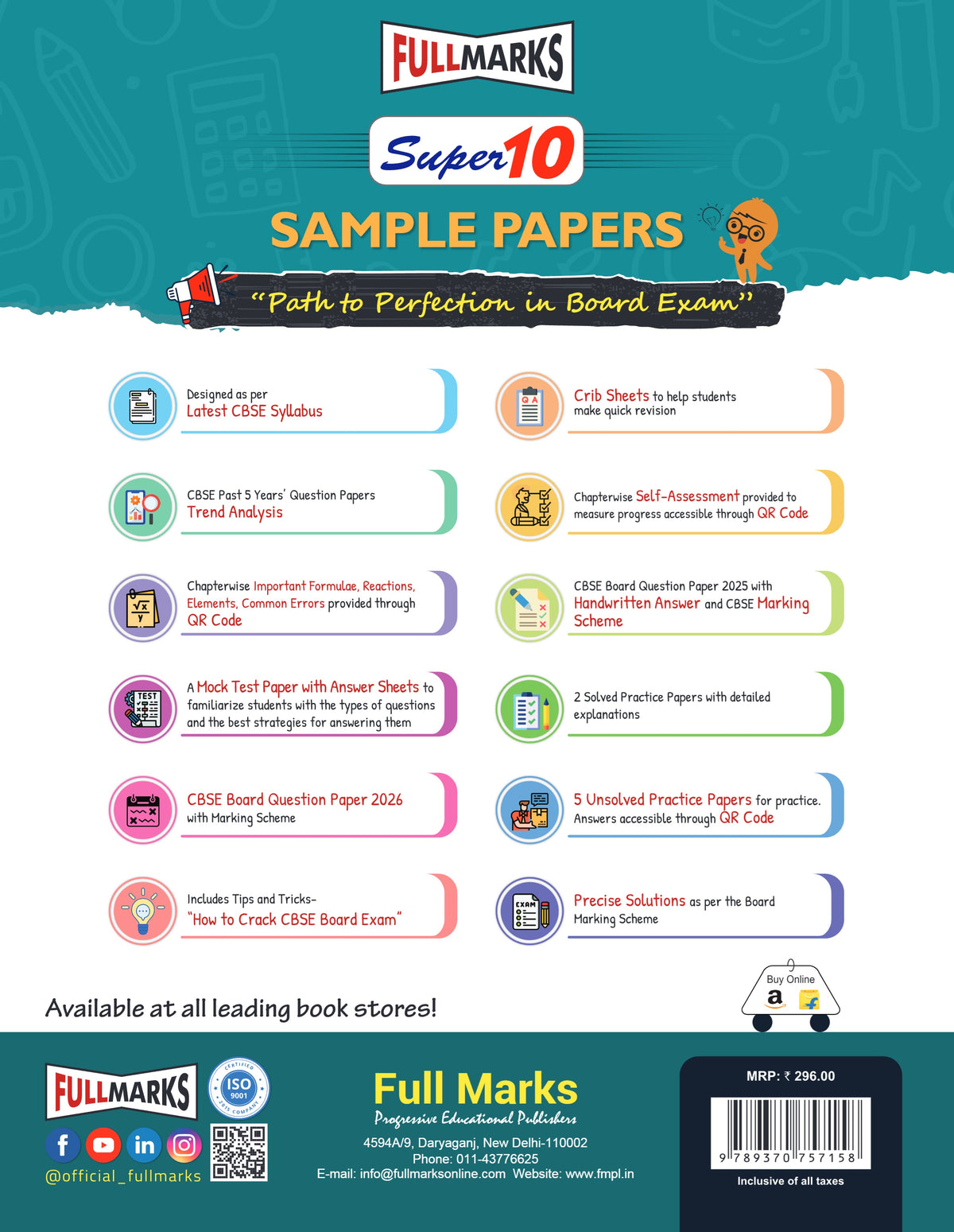 Full Marks Super10 Mathematics Sample Paper Class 12– for CBSE 2027 Exams | Based on Latest CBSE Guidelines | Competency-Based Questions, PYQs, Practice Papers, Crib Sheet & Self-Assessment Tools